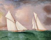 詹姆斯E巴特斯沃思 - Vigilant and Valkyrie II in the 1893 America's Cup Race